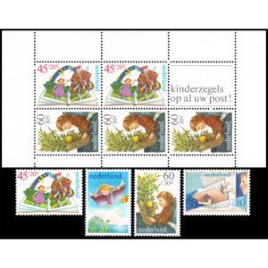 HOLANDA/SELLOS, 1980 - DIBUJOS INFANTILES - Yv. 1141/4 - 4 VALORES + BLOQUE - NUEVO