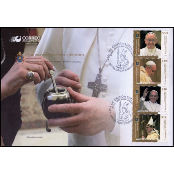 ARGENTINA/COVERS - FRANCISCO POPE -  CAT GJ 3978/81 - 4 VALUES - FDC