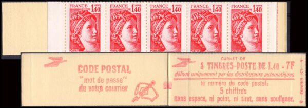 FRANCIA/SELLOS, 1979 - SABINAS - ORDINAROS - YV C 2102-C1 - CARNET DE 5 VALORES