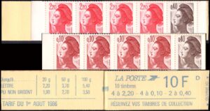 FRANCIA/SELLOS, 1985 - LA LIBERTAD - ORDINARIOS - YV C 1501 - CARNET - DE 10 SELLOS