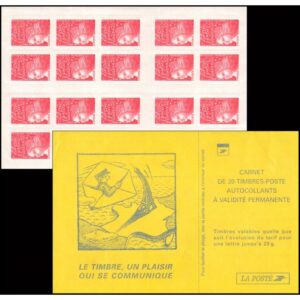 FRANCIA/SELLOS, 1997 - MARIANNE - ORDINARIOS - YV 3085a C4 - CARNET CON 20 SELLOS AUTOADHESIVOS