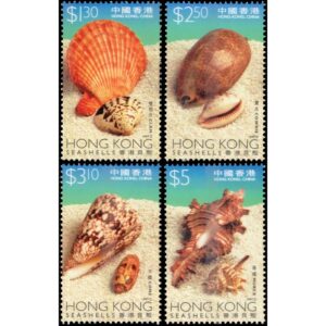 HONG KONG/SELLOS, 1997- FAUNA MARINA - CARACOLES - YV 848/51 - 4 VALORES - NUEVO