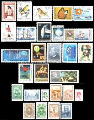 ARGENTINA - 1972 AÑO COMPLETO - 18 SELLOS CONMEMORATIVOS + 10 ORDINARIOS - MINT