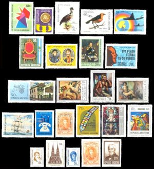 ARGENTINA - 1973 AÑO COMPLETO - 19 SELLOS CONMEMORATIVOS + 5 ORDINARIOS - MINT