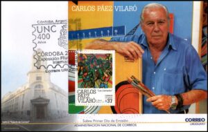URUGUAY/SOBRE, 2011 - PINTURA - CARLOS PAEZ VILARO - "LAS LLAMADAS2 PINTURA DEL ARTISTA - YV BF 92 - BLOQUE - SOBRE PRIMER DIA DE EMISION