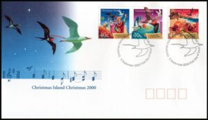 ISLA CHRISTMAS/SOBRE, 2000 - NAVIDAD - LOS REYES MAGOS - AVES - YV 480/82 - 3 VALORES - SOBRE PRIMER DIA DE EMISION