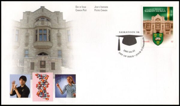 CANADA/SOBRE, 2003 - ANIVERSARIOS - 100 AÑOS DE LA UNIVERSIDAD DE SASKATCHEWAN - YV 2183 - 1 VALOR - SOBRE PRIMER DIA DE EMISION