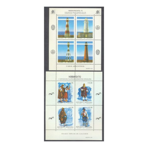 ARGENTINA - 1992 AÑO COMPLETO - 30 SELLOS CONMEMORATIVOS, 8 ORDINARIOS Y 4 BLOQUES - NUEVO