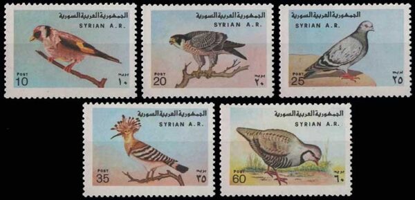 SIRIA/SELLOS, 1978 - AVES - YV 287/294 - 5 VALORES - NUEVO