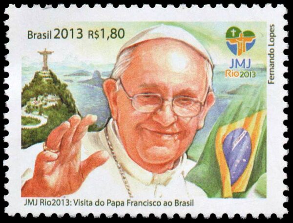 BRASIL/SELLOS, 2013 - PAPA FRANCISCO - YV 3291 - 1 VALOR - NUEVO