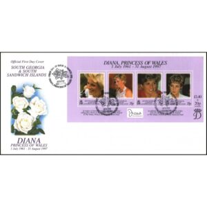 ISLAS GEORGIAS DEL SUR/SOBRE, 1998 - HOMENAJE A DIANA PRINCESA DE GALES - Yv. BF 7 - SOBRE PRIMER DIA (31 MAR 1998)
