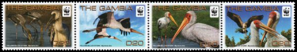 GAMBIA/SELLOS, 2011 - W.W.F. FAUNA PROTEGIDA - AVES - YV 5103/06 - 4 VALORES - NUEVO