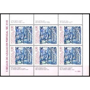 PORTUGAL/SELLOS, 1983 - AZULEJOS - Yv. 1593a - HOJITA DE 6 VALORES -NUEVO