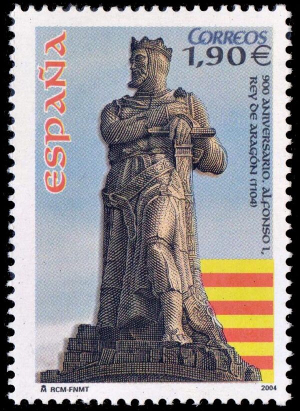 ESPAÑA/SELLOS, 2004 - ALFONSO 1 - ESTATUA - JOSÉ BUENO - ESCULTORES - YV 3706 - 1 VALOR - NUEVO