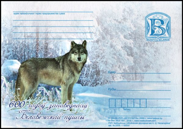 BELARUS/POSTAL STATIONARY, 2009 - FAUNA - WOLF - POSTAL STATIONERY