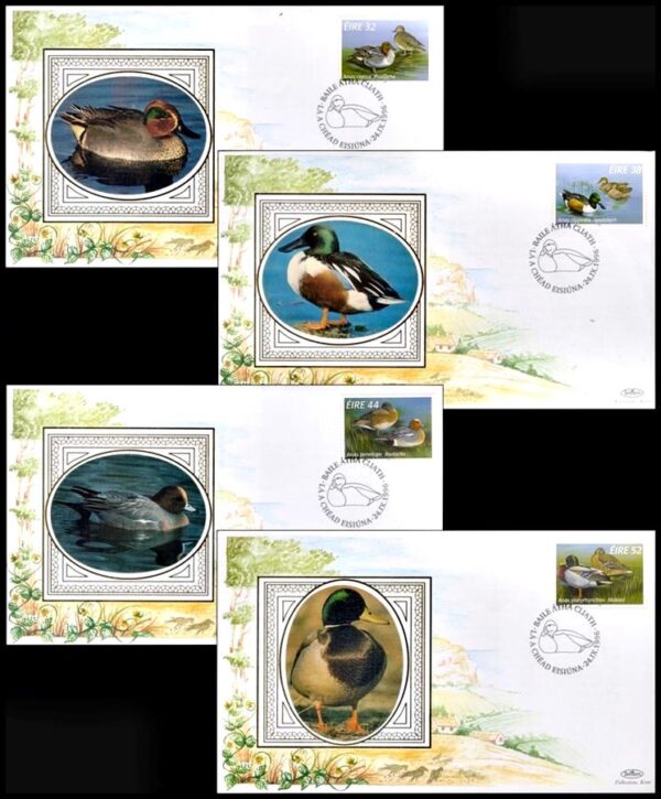 IRLANDA/SOBRE, 1996 - FAUNA - AVES - PATOS - YV 963/66 - 4 VALORES - SOBRE PRIMER DIA DE EMISION