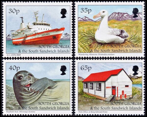 GEORGIAS DEL SUR/SELLOS, 1998 - TURISMO - FAUNA - BARCO - YV 284/87 - 4 VALORES - NUEVOS