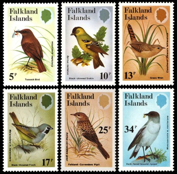 FALKLANDS/STAMPS, 1982 - BIRDS - YV 370/75 -  6 VALUES - 2 SETS WITH  GUTERS - MNH