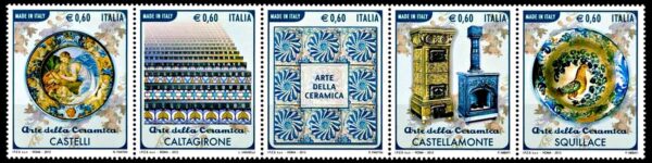 ITALIA/SELLOS, 2012 - MADE IN ITALY  - EL ARTE DE LA CERAMICA - YV 3330/34 - 5 VALORES - NUEVO