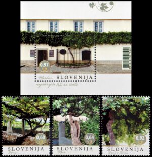 ESLOVENIA/SELLOS, 2014 - VIÑEDOS DE ESLOVENIA - YV 876/78 + BF 72 - 3 VALORES + BLOQUE - NUEVO