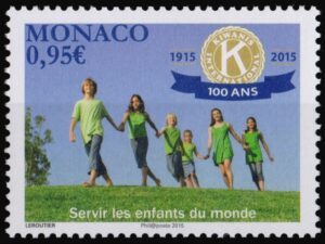 MONACO/SELLOS, 2015 - CENTENARIO DE KIWANIS INTERNACIONAL - YV 2960 - 1 VALOR - NUEVO