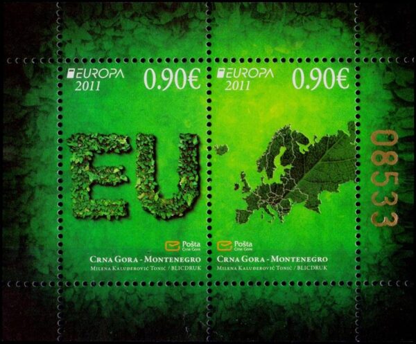 MONTENEGRO/SELLOS, 2011 - TEMA EUROPA - LOS BOSQUES - YV BF 10 - NUEVO