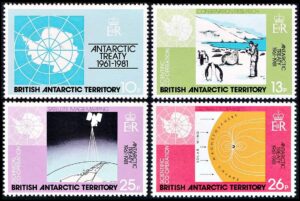 ANTARTIDA BRITANICA/SELLOS, 1981 - TRATADO ANTARTICO - YV 101/104 - 4 VALORES - NUEVO