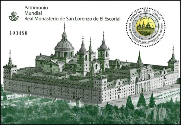 ESPAÑA/SELLOS, 2013 - MONASTERIO REAL SAN LORENZO DEL ESCORIAL - YV F 4482 - BLOQUE - NUEVO