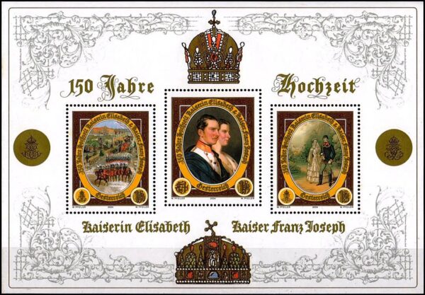 AUSTRIA/SELLOS, 2004 - REALEZA EMPERATRIZ SISI - EMPERADOR FRANCISCO JOSÉ - YV BF 28 - BLOQUE - NUEVO