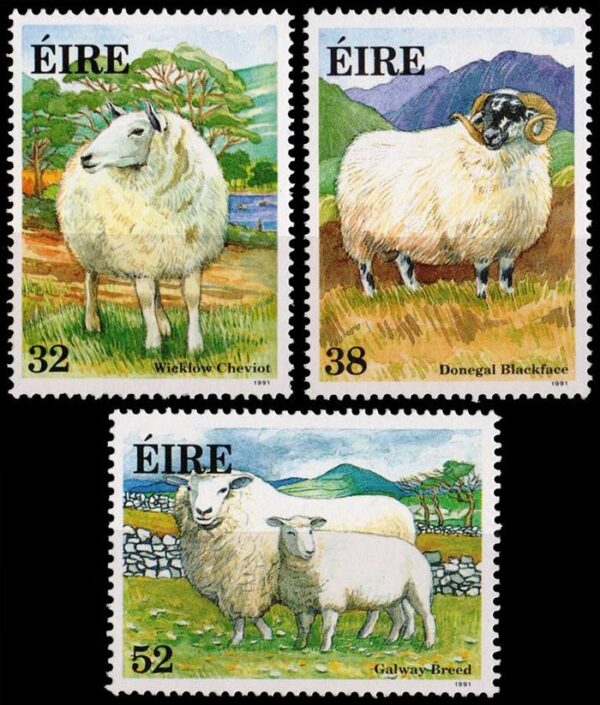 IRLANDA/SELLOS, 1991 - FAUNA DOMESTICA DE IRLANDA - YV 769/71 - 3 VALORES - NUEVO