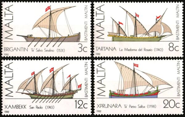 MALTA/SELLOS, 1982 - BARCOS - YV 657/60 - 4 VALORES - NUEVO