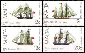 MALTA/SELLOS, 1983 - BARCOS - YV 681/84 - 4 VALORES - NUEVO