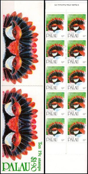 PALAU/SELLOS, 1991 - AVES - YV C 386a - CARNET DE 10 VALORES - NUEVO