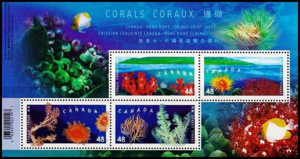 CANADA/SELLOS, 2002 - FAUNA MARINA - CORALES - YV BF 62 - BLOQUE - NUEVO