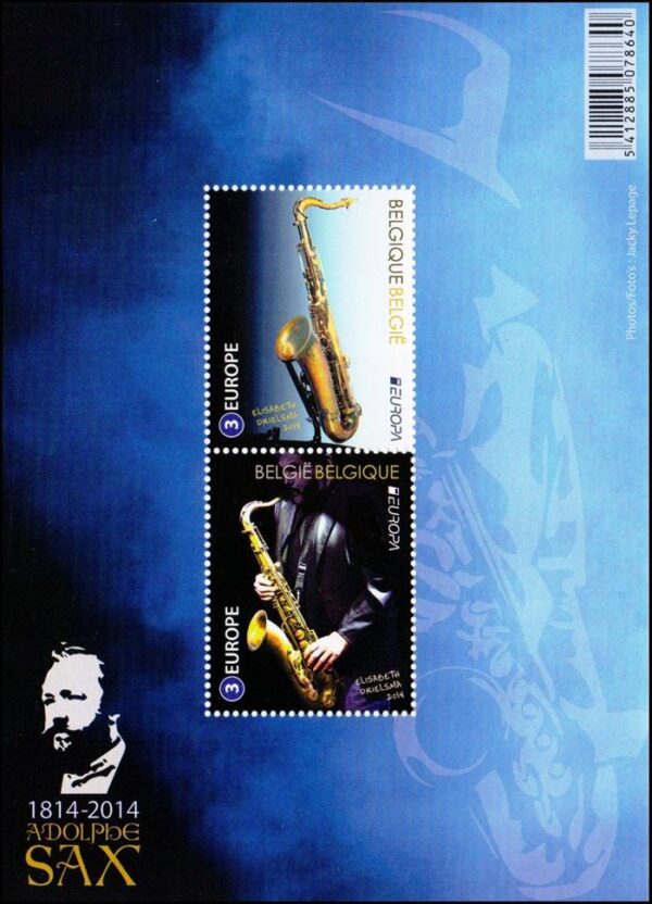 BELGICA - SELLOS - AÑOS 2014 - TEMA EUROPA - INSTRUMENTOS MUSICALES - YV F 4407 - BLOQUE - NUEVO