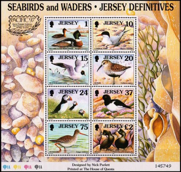 JERSEY - SELLOS - AÑO 1997 - AVES MARINAS - YV BF 18 - BLOQUE - NUEVO