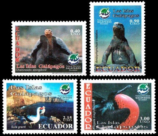 ECUADOR/SELLOS, 2005 - ISLAS GALAPAGOS - FAUNA: AVES Y REPTILES - YV 1811/14 - 4 VALORES - NUEVO