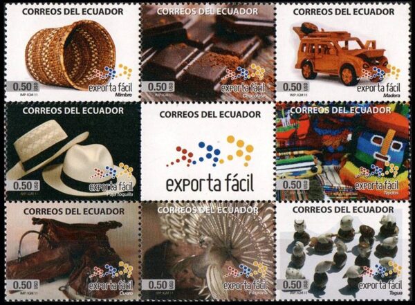 ECUADOR/SELLOS, 2011 - PRODUCTOS DE EXPORTACION - ARTESANIAS - YV 2342/49 - 8 VALORES - NUEVO