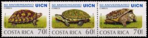 COSTA RICA/SELLOS, 1998 - FAUNA - TORTUGAS - YV 646A/C - 3 VALORES - NUEVO