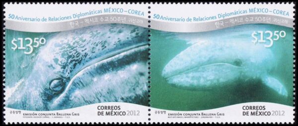 MEXICO/SELLOS, 2012 - BALLENA GRIS - YV 2657/58 - 2 VALORES - NUEVO