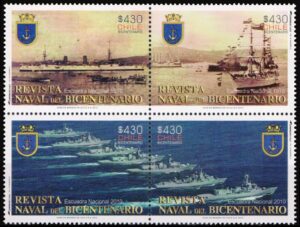 CHILE/SELLOS, 2010 - LA MARINA CHILENA - REVISTA NAVAL DEL BICENTENARIO - BARCOS - YV 1955/58 - 4 VALORES - NUEVO