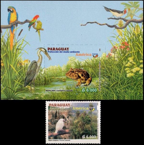 PARAGUAY/SELLOS, 2004 - AMERICA UPAEP - FAUNA AVES - BATRACIO - YV 2909 - BF 23 - 1 VALOR + BLOQUE - NUEVO