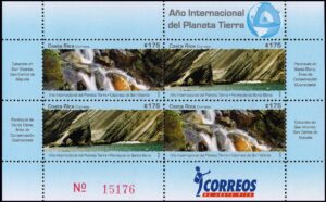 COSTA RICA/SELLOS,2008 - AÑO INTERNACIONAL DEL PLANETA TIERRA - YV 867/68 -HOJITA DE 4 VALORES - NUEVO
