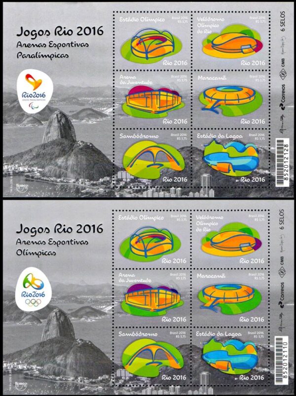 BRASIL/SELLOS, 2016 - JUEGOS OLIMPICOS "RIO 2016" - 2 BLOQUES - NUEVO