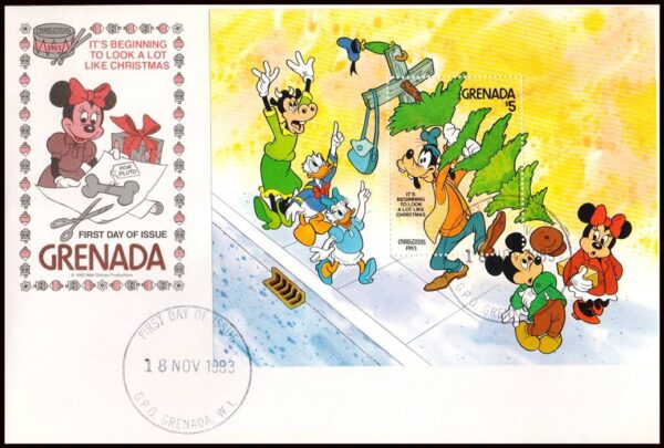 GRANADA/SOBRES, 1983 - WALT DISNEY - YV BF 114 - BLOQUE - SOBRE PRIMER DIA DE EMISION