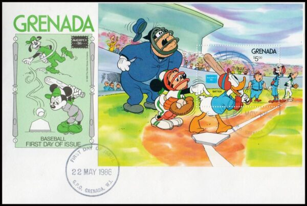 GRANADA/SOBRES, 1986 - WALT DISNEY - YV 150 - BLOQUE - SOBRE PRIMER DIA DE EMISION