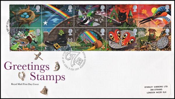 GREAT BRITAIN/COVERS, 1991 - GREETINGS STAMPS - YV 1516/25 - 10 VALUES - FDC