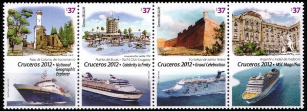 URUGUAY/SELLOS, 2012 - BARCOS - CRUCEROS - YV 2579/82 - 4 VALORES - NUEVO