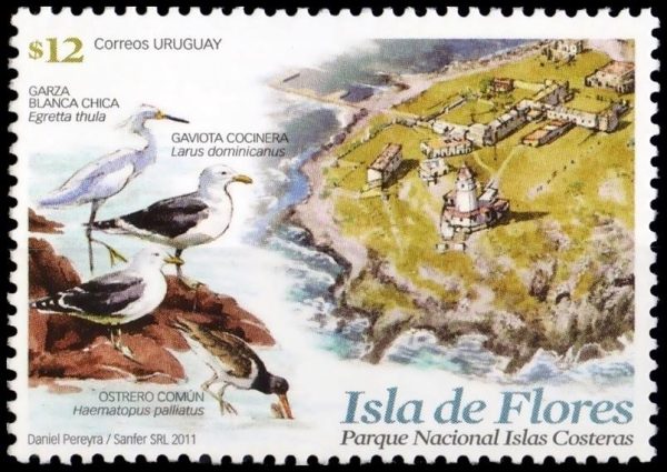 URUGUAY/SELLOS, 2011- AVES - FAROS - PARQUES NACIONALES - ISLA DE LAS FLORES - YV 2522 - 1 VALOR - NUEVO