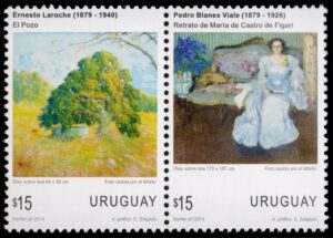 URUGUAY/SELLOS, 2014 - PINTURA - PEDRO BLANES VIALE - ERNESTO LARROCHE - YV 2686/87 - 2 VALORES - NUEVO